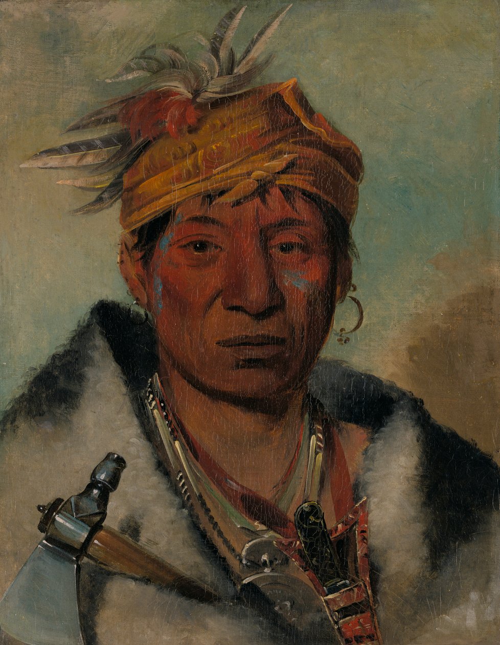 Ah-yaw-né-tak-oár-ron en kriger, 1831. av George Catlin