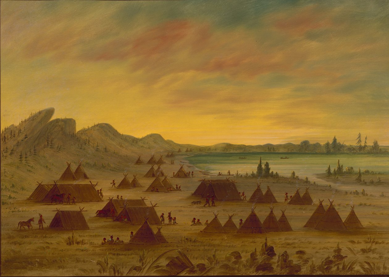 En Apachee Village, 18551869. av George Catlin