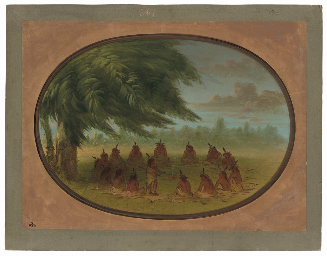 Et indisk råd - Sioux av George Catlin