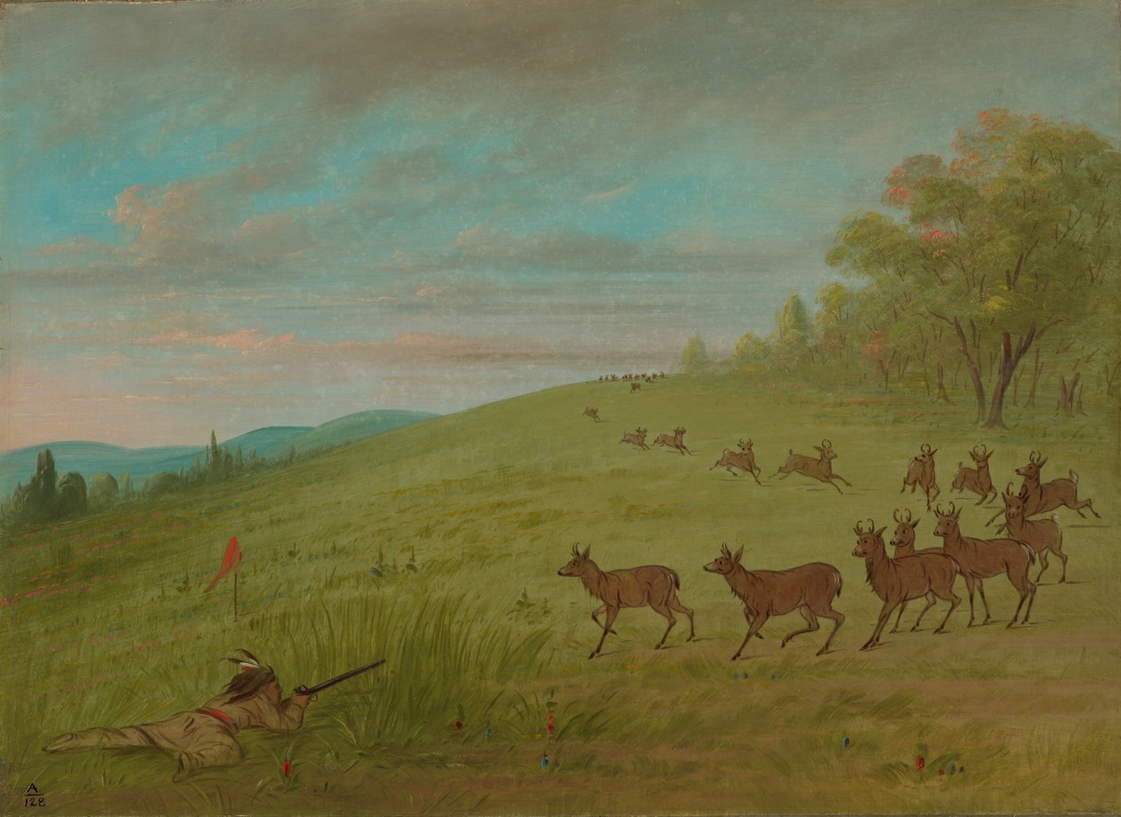 Antilopeskyting - Assinneboine, 18611869. av George Catlin