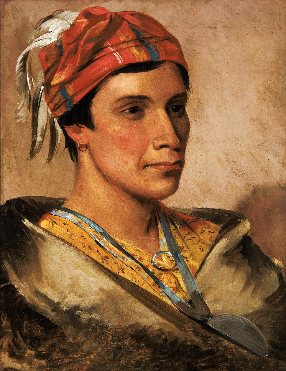 Brød, sjef for stammen, 1831. av George Catlin