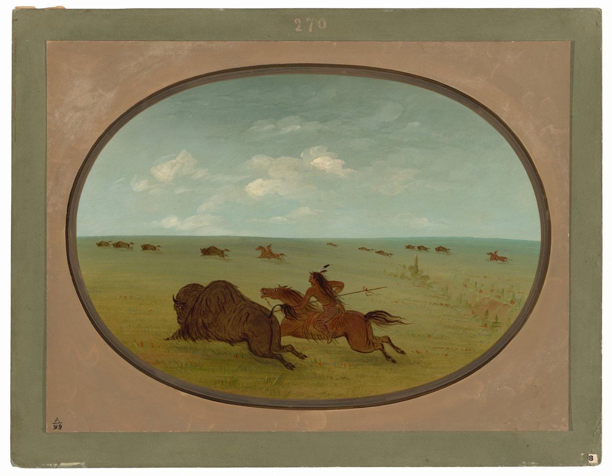 Buffalo Chase, Sioux Indians, Upper Missouri av George Catlin
