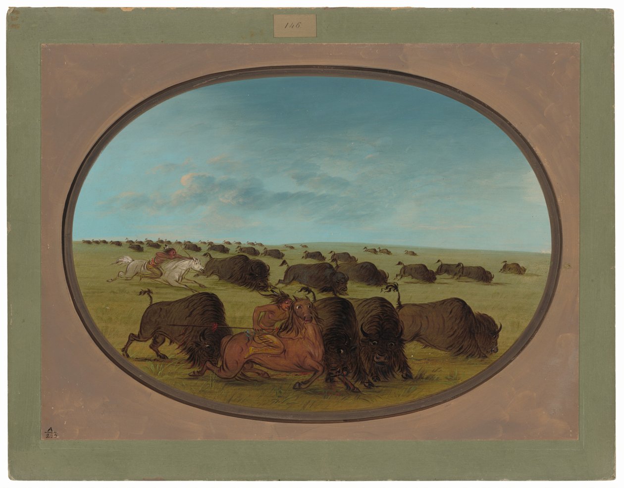 Buffalo Chase, med ulykker av George Catlin