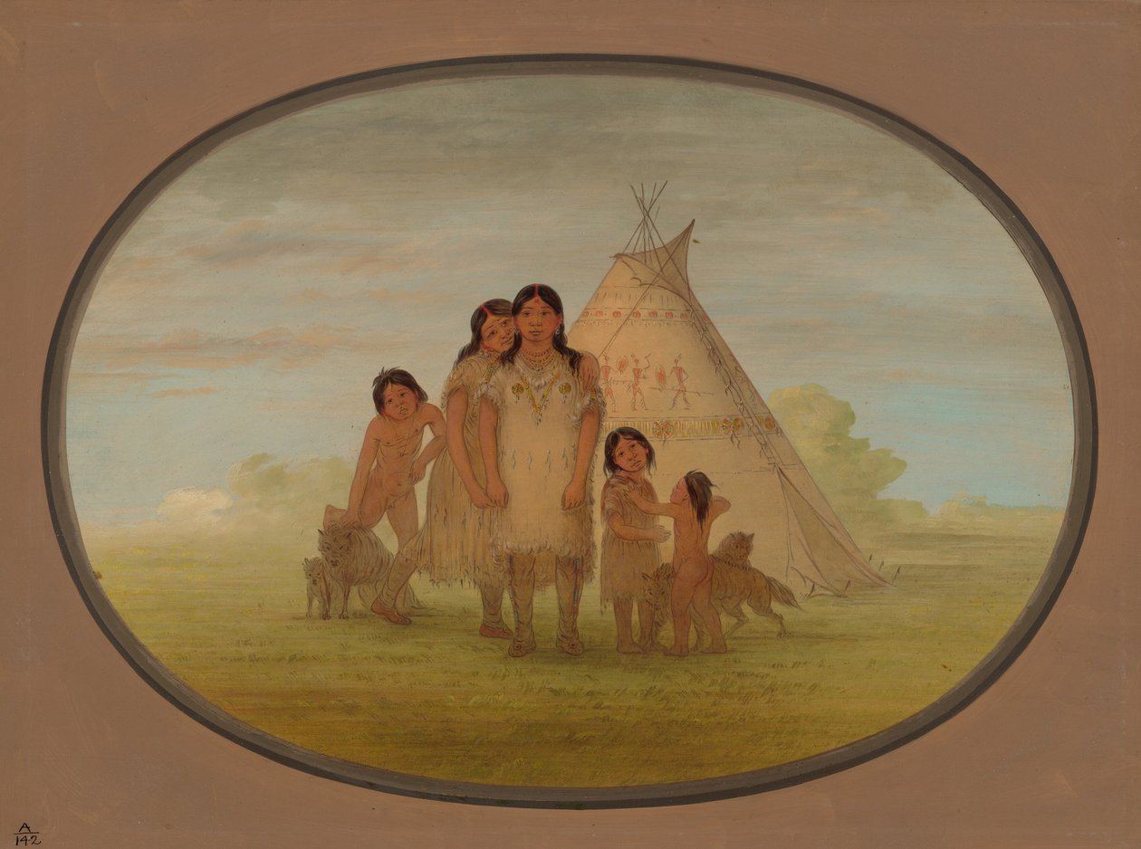 Comanche Chiefs Children and Wigwam, 18611869. av George Catlin