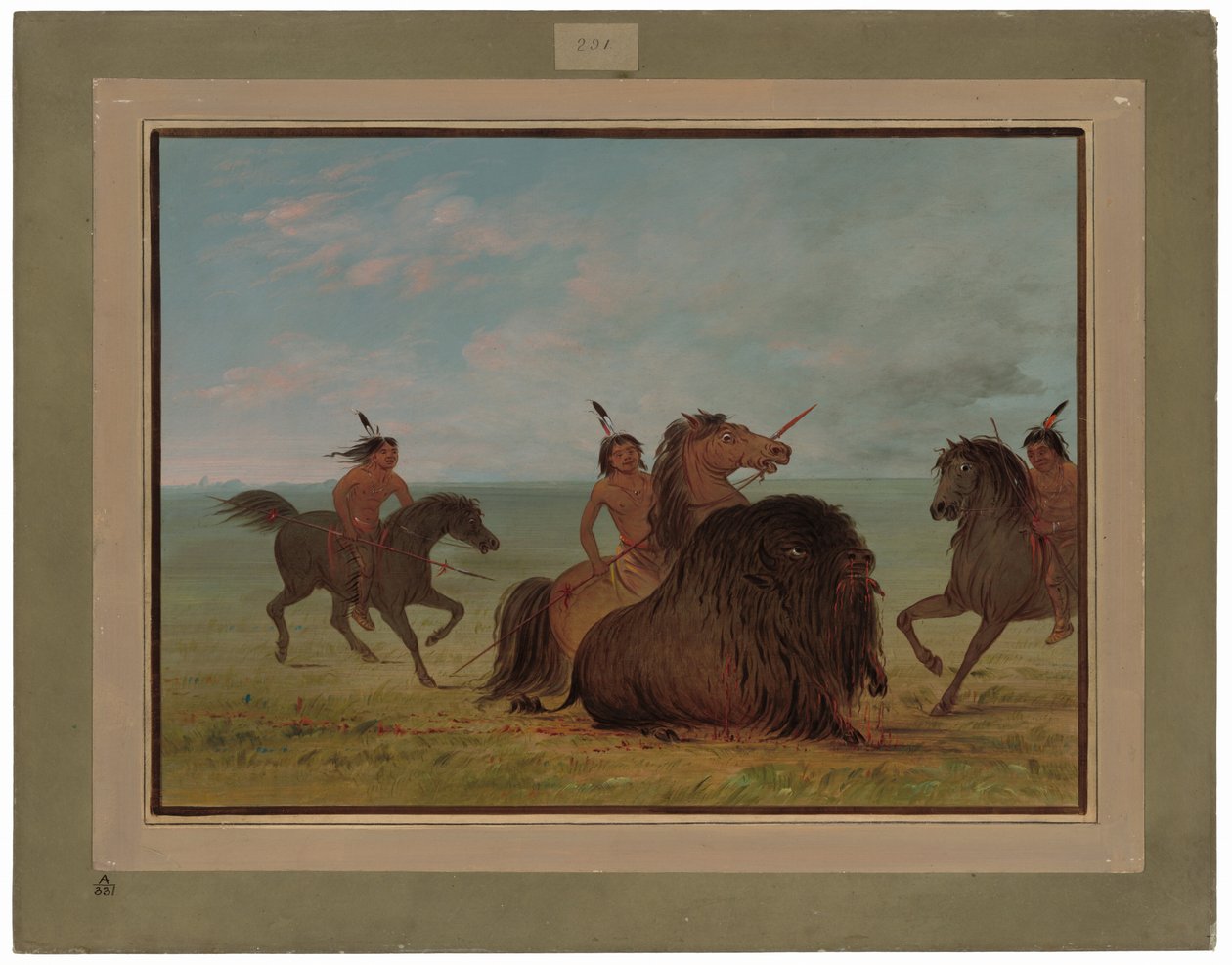 Camanchees lanserer en bøffelokse av George Catlin