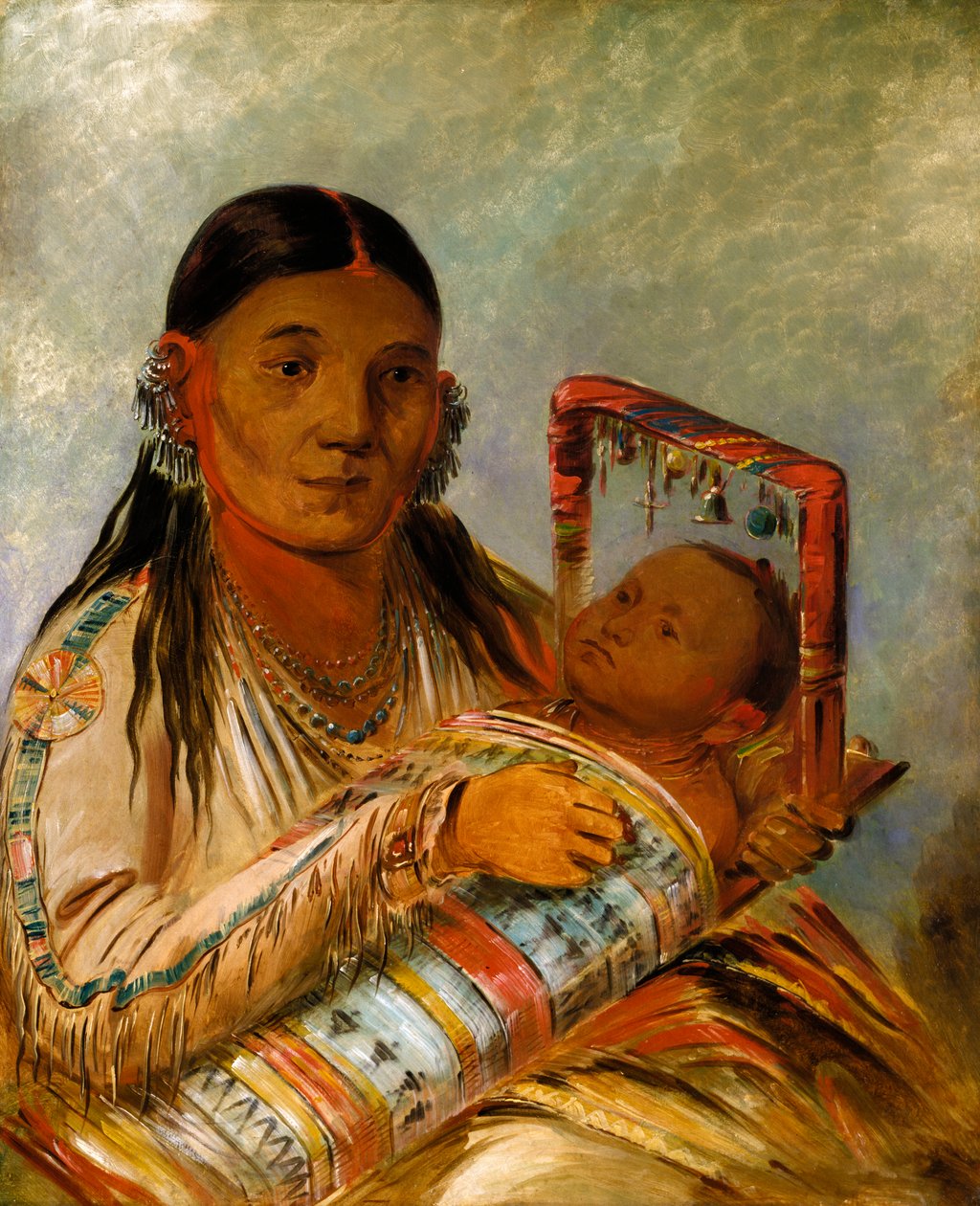 Chée-ah-ká-tchée, kone til ikke-til-veis, 1835-1836. av George Catlin