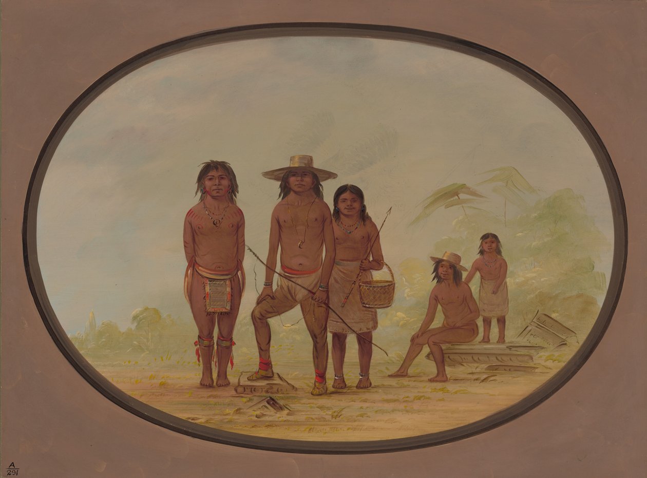 Fem Maya-indianere, 18551869. av George Catlin