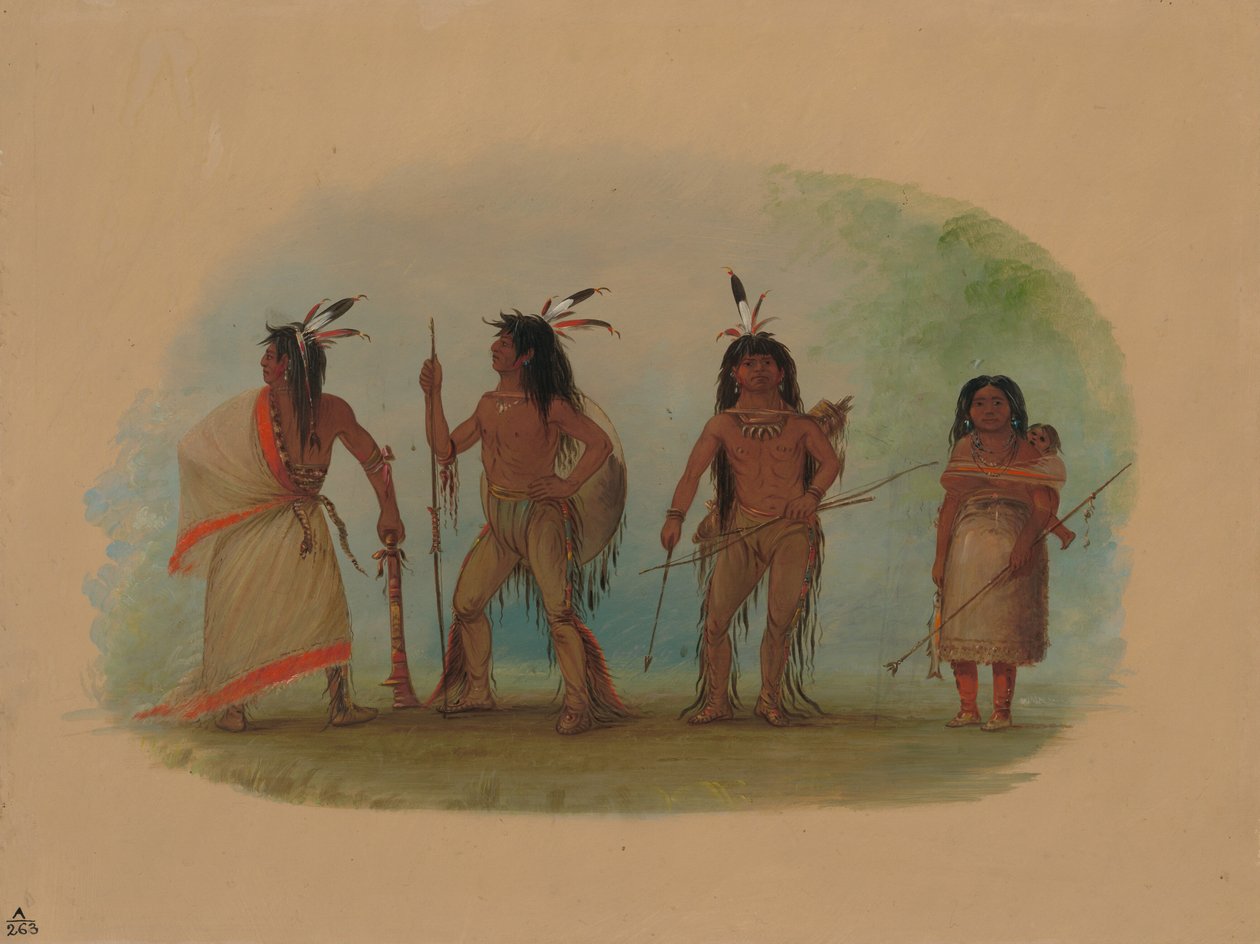 Fire Apachee-indianere, 18551869. av George Catlin