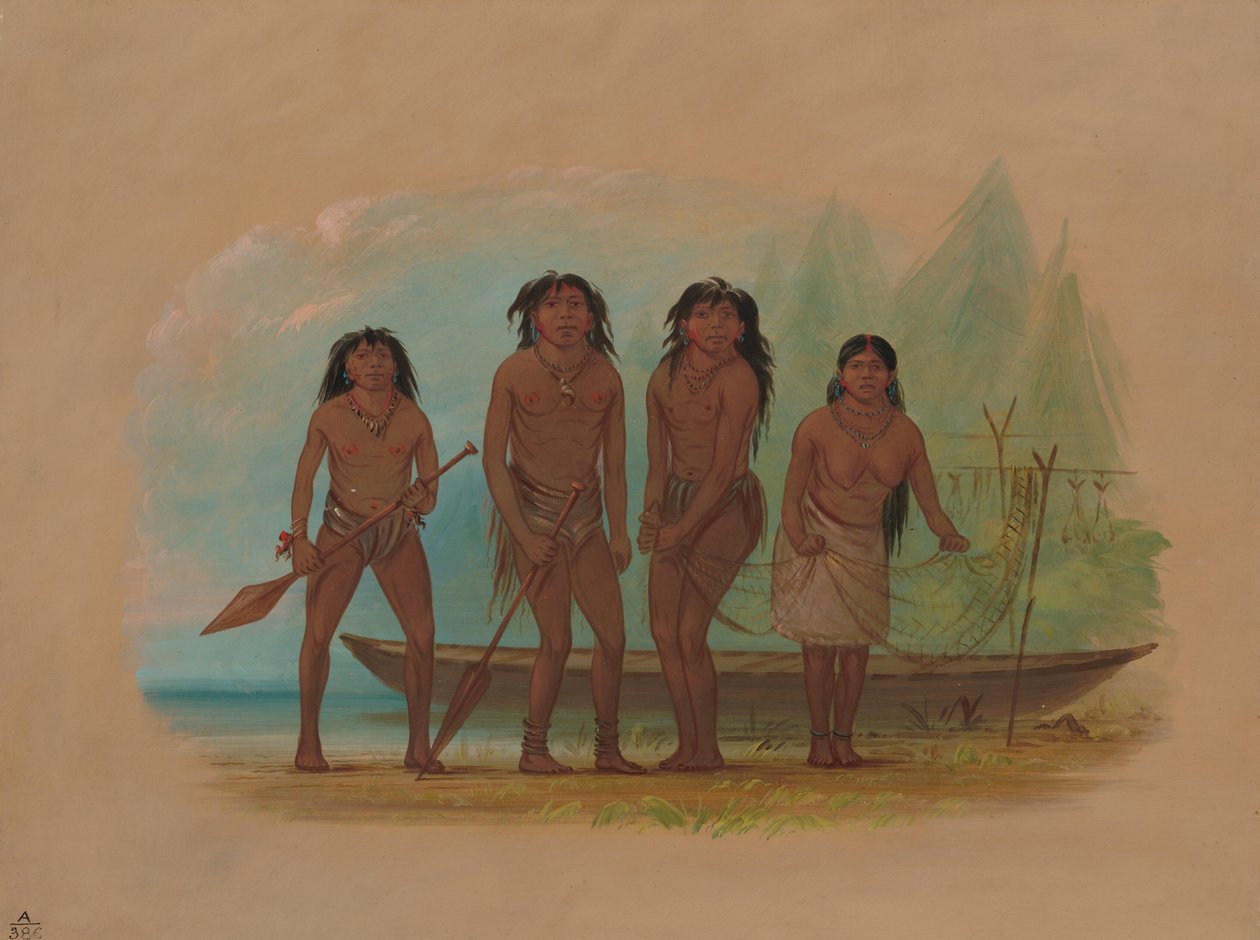 Fire fuegiske indianere, 18561869. av George Catlin