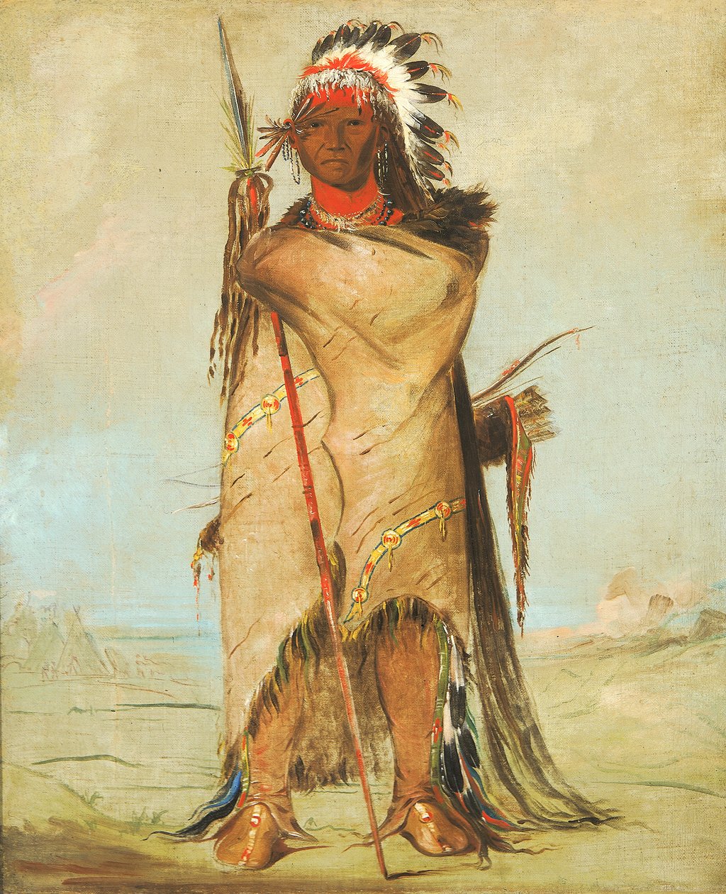 Hó-ra-tó-a, den modige, 1832. av George Catlin