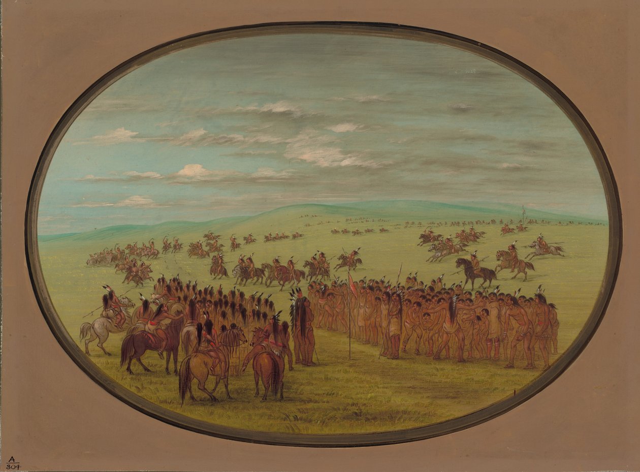 Hesteveddeløp - Minatarrees, 18611869. av George Catlin