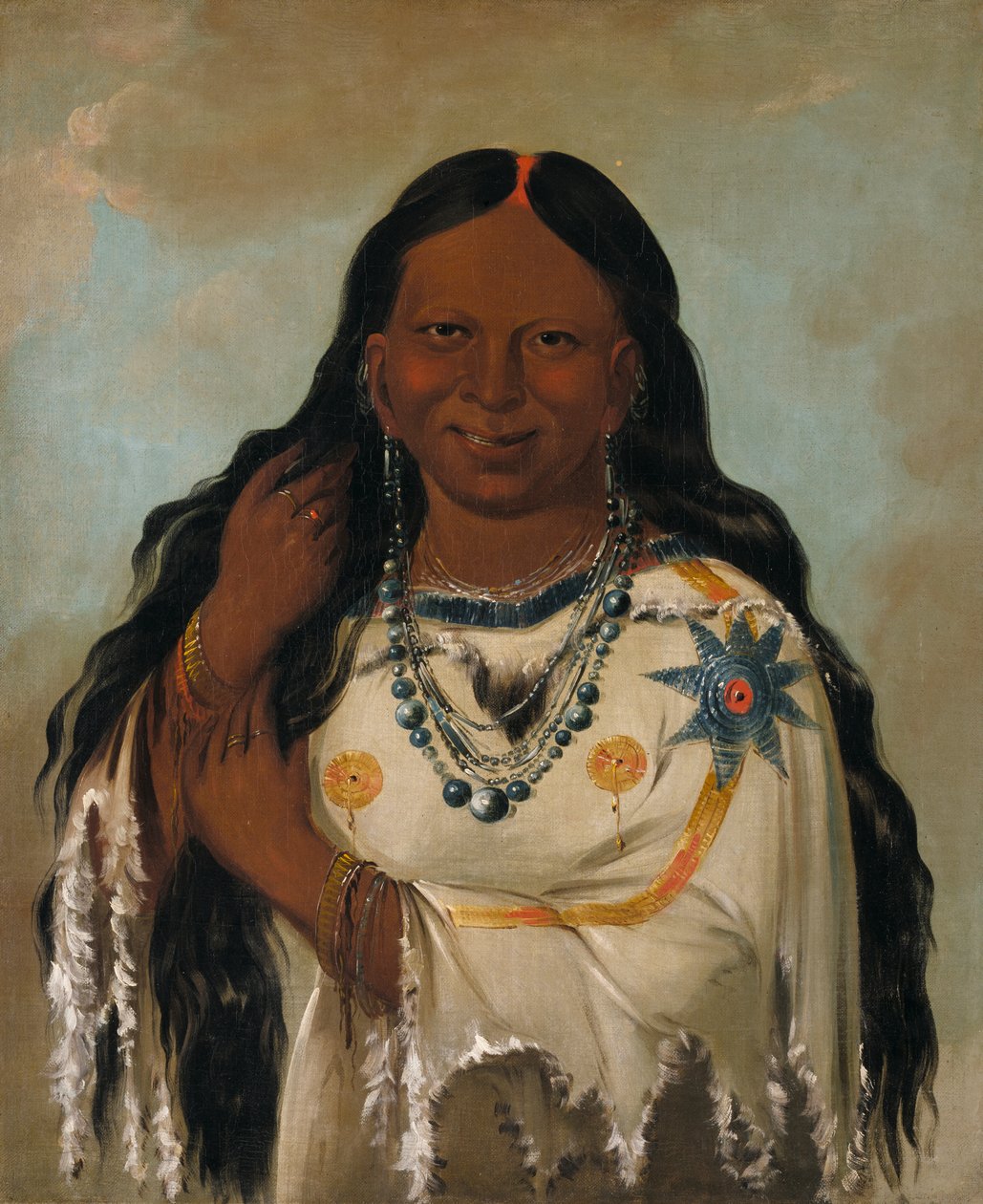 Kay-a-gís-gis, en ung kvinne, 1832. av George Catlin