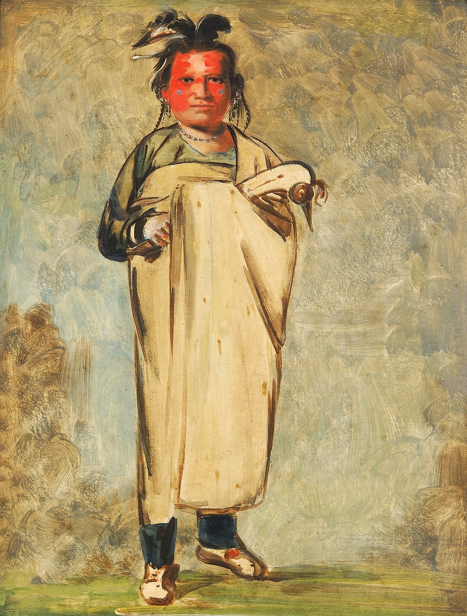 Káw-kaw-ne-chóo-a, og Brave, 1828. av George Catlin