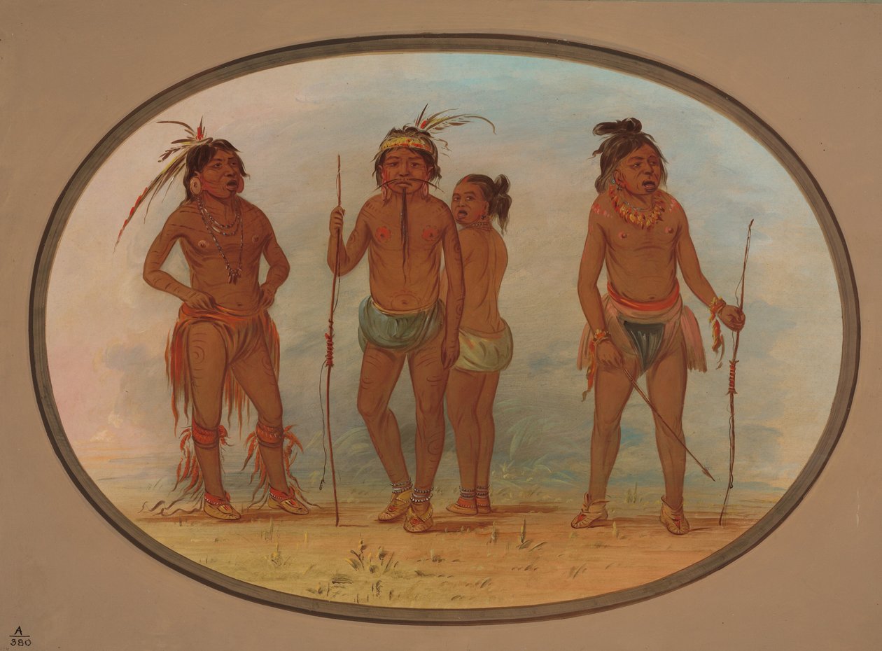 Medlemmer av Botocudo-stammen, 18541869. av George Catlin