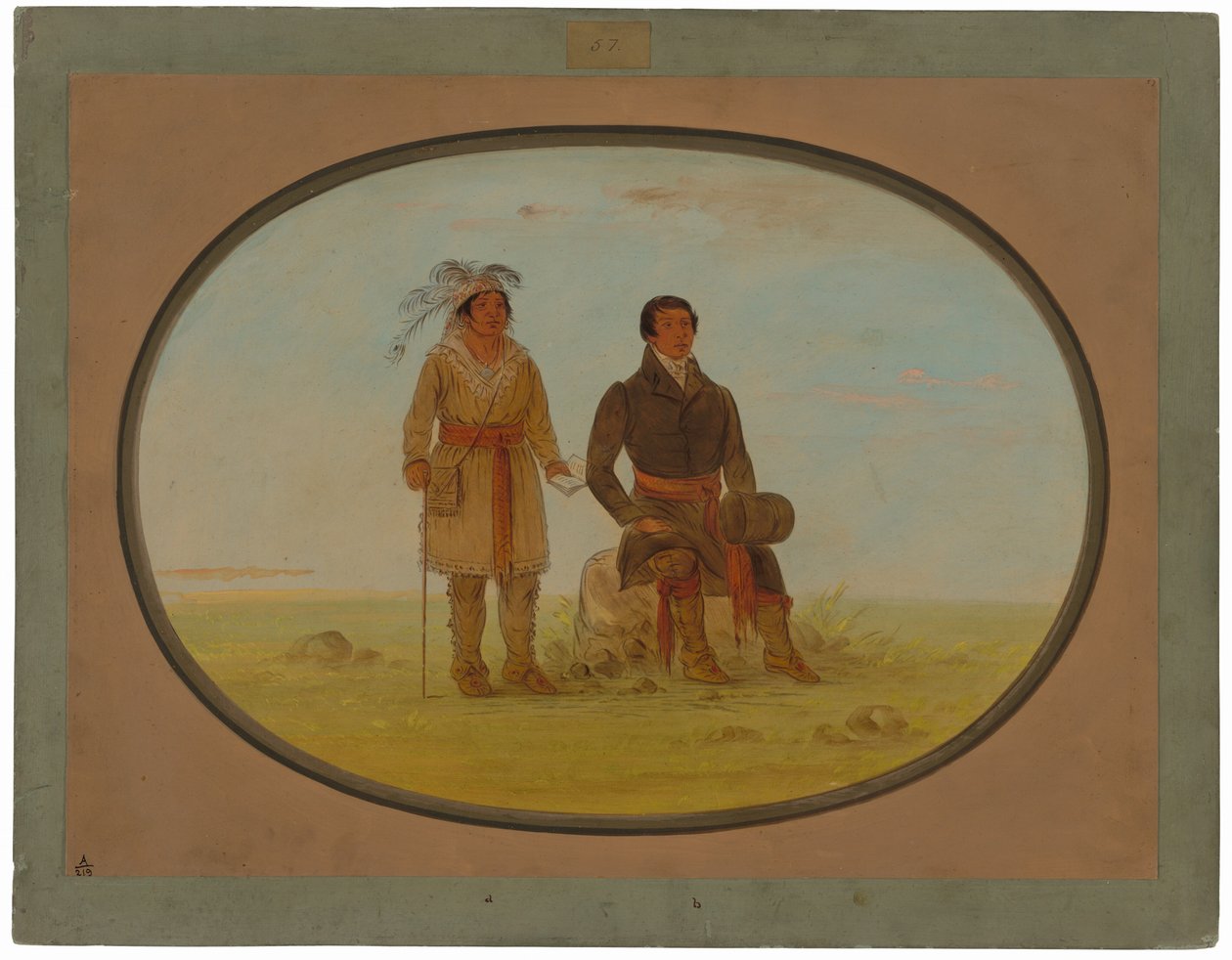 Mohigan-sjef og en misjonær av George Catlin