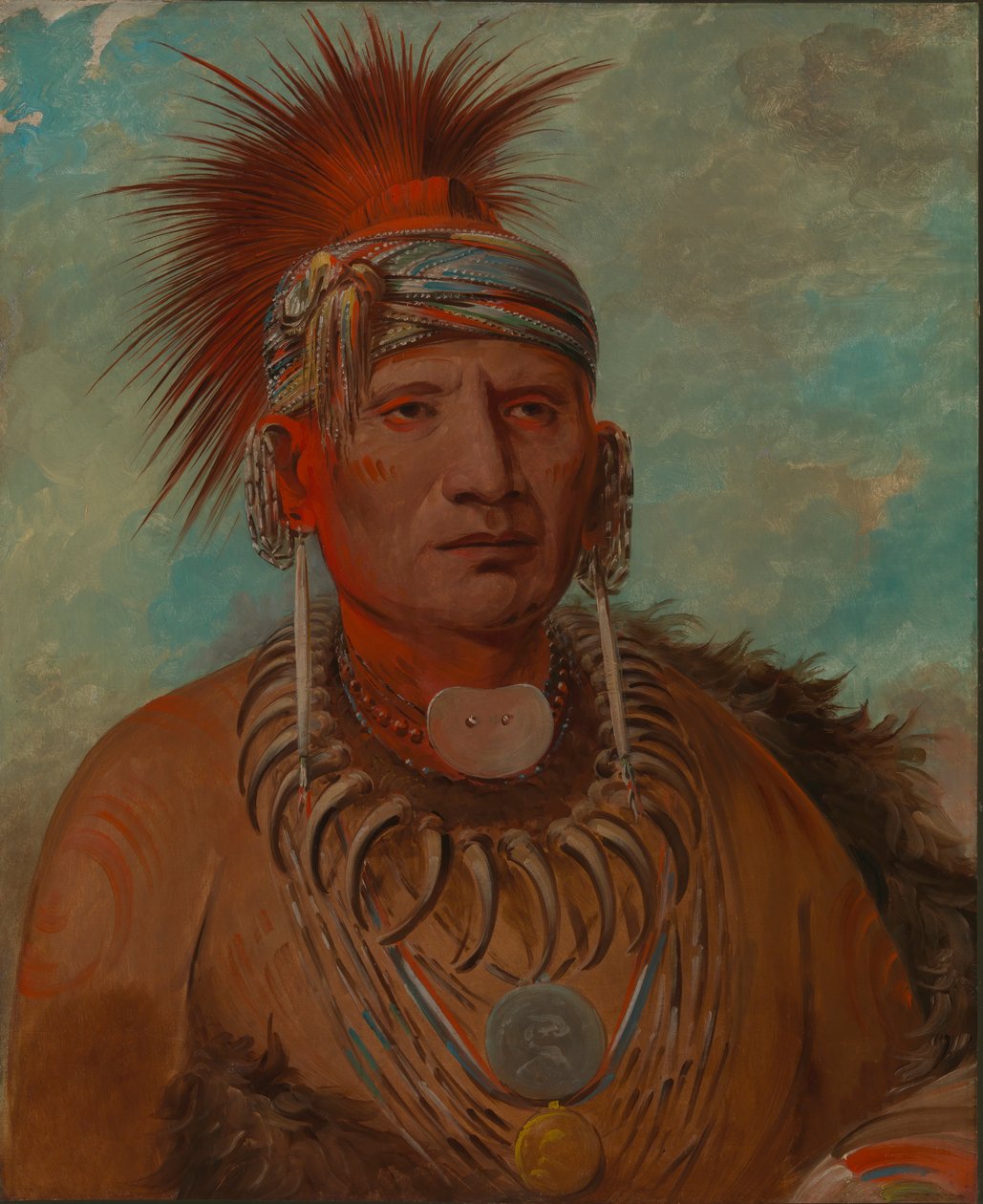 Neu-mon-ya, Walking Rain, krigssjef, 1844-1845. av George Catlin