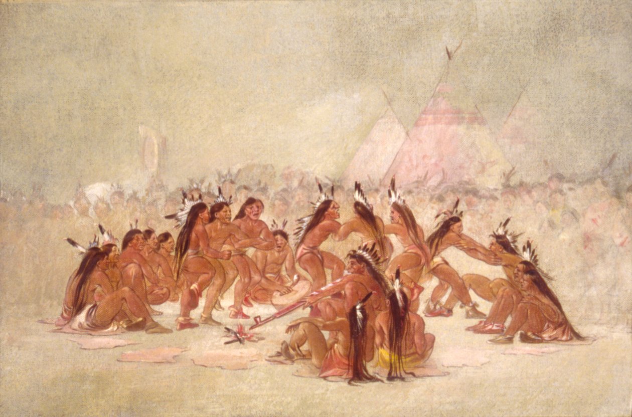 Pipe Dance, Assiniboine, 1835-1837. av George Catlin