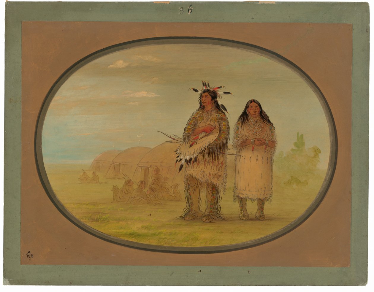 Riccarree-sjef og hans kone av George Catlin