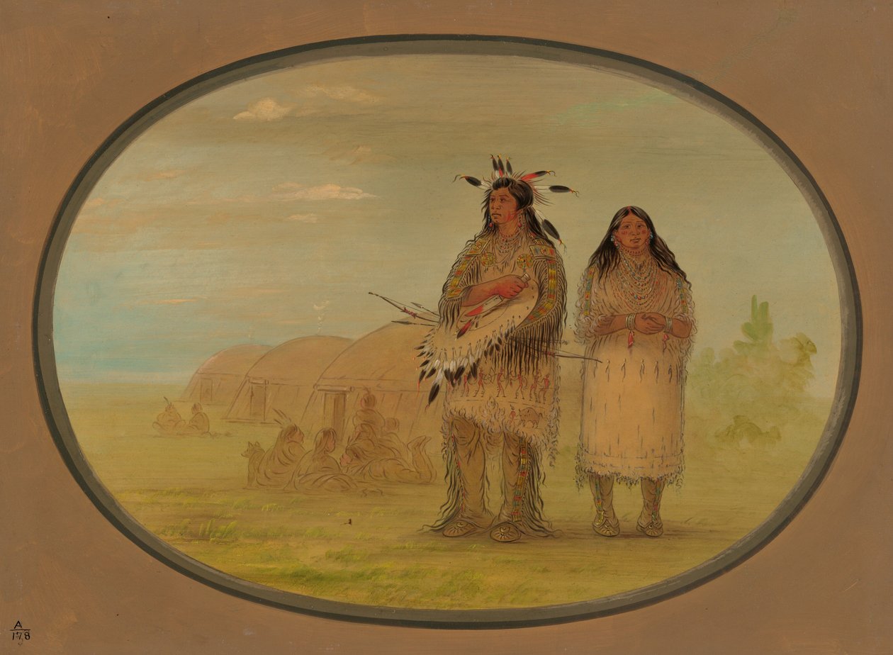 Riccarree-sjef og hans kone, 18611869. av George Catlin