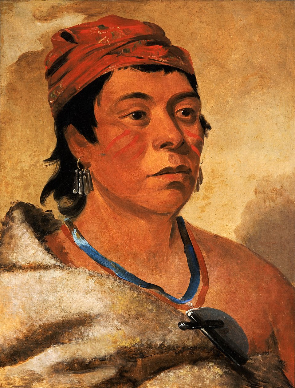 Round Island, en kriger, 1831. av George Catlin