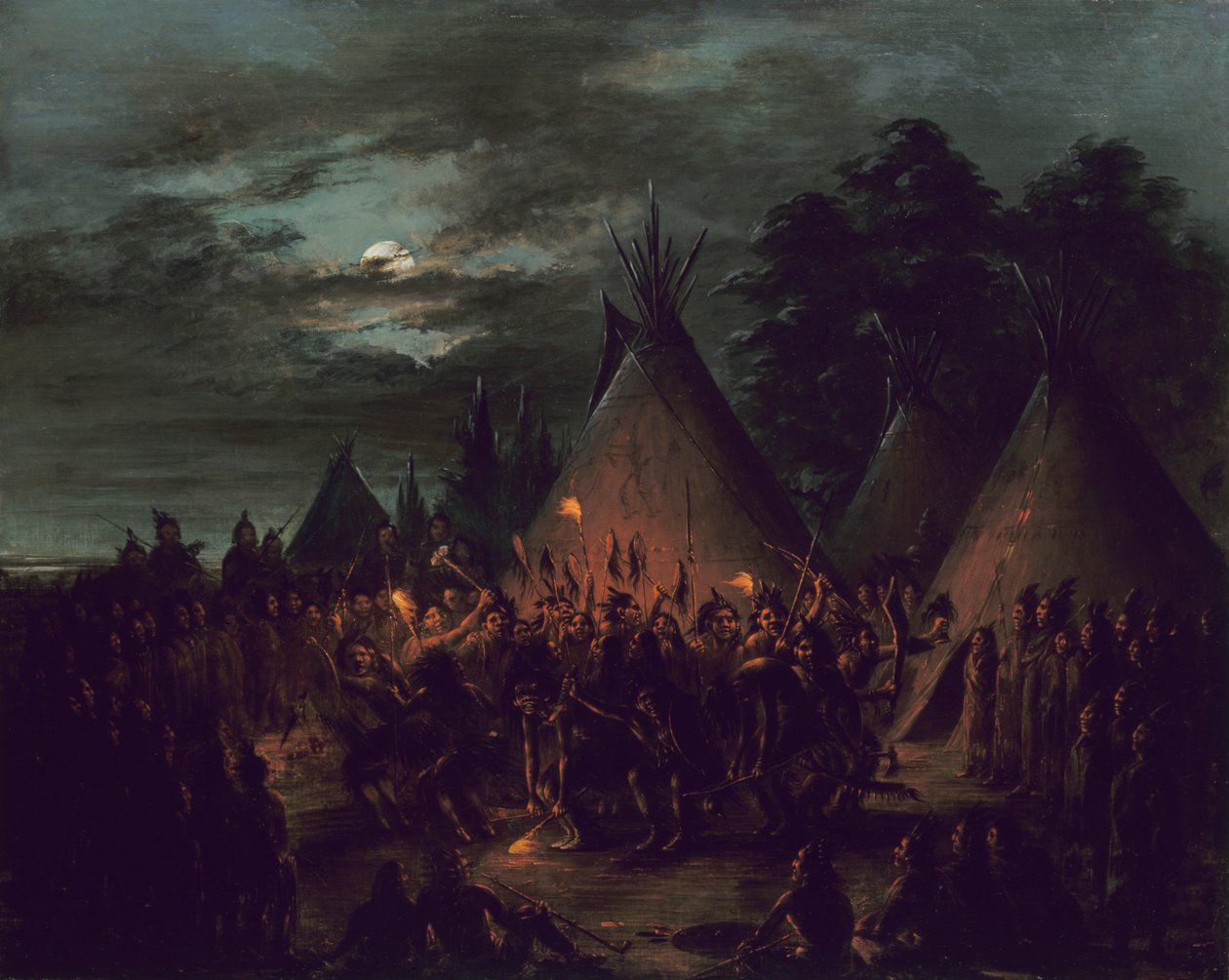 Skalpdans, Sioux, 1845-1848. av George Catlin