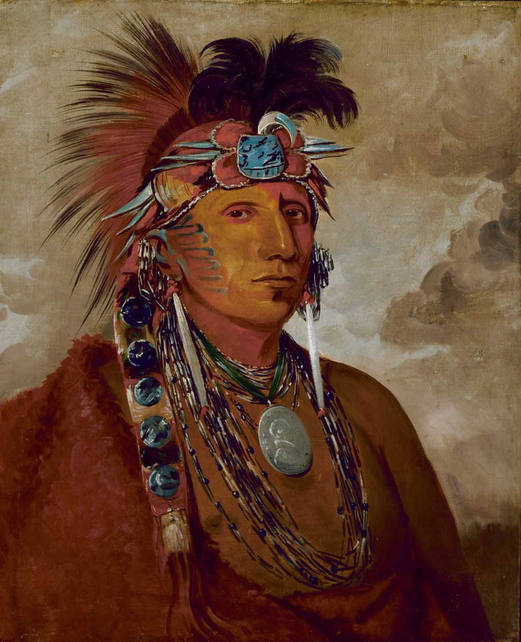 Sho-me-kós-see, The Wolf, a Chief, 1832. av George Catlin