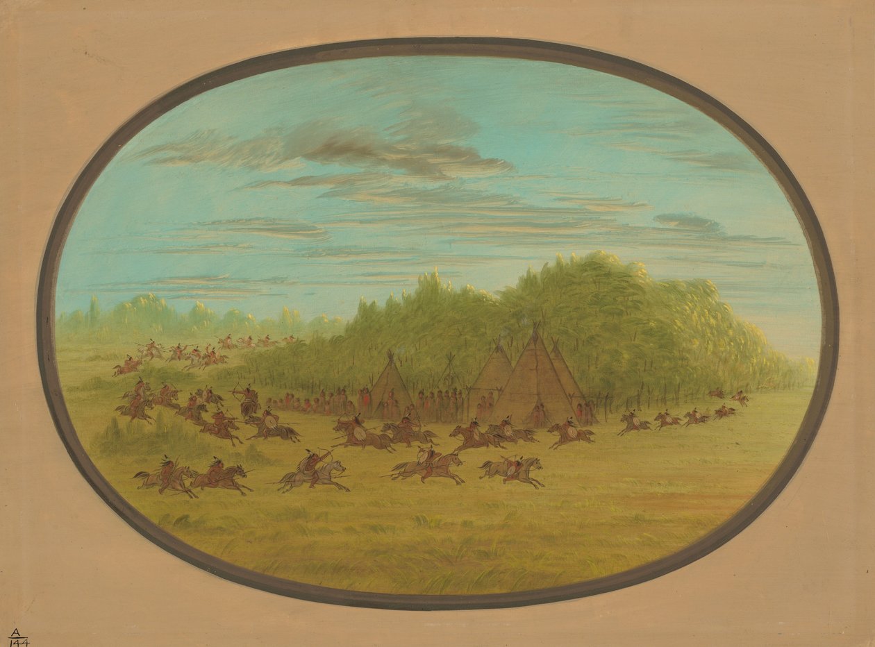 Sham Fight of the Camanchees, 18611869. av George Catlin