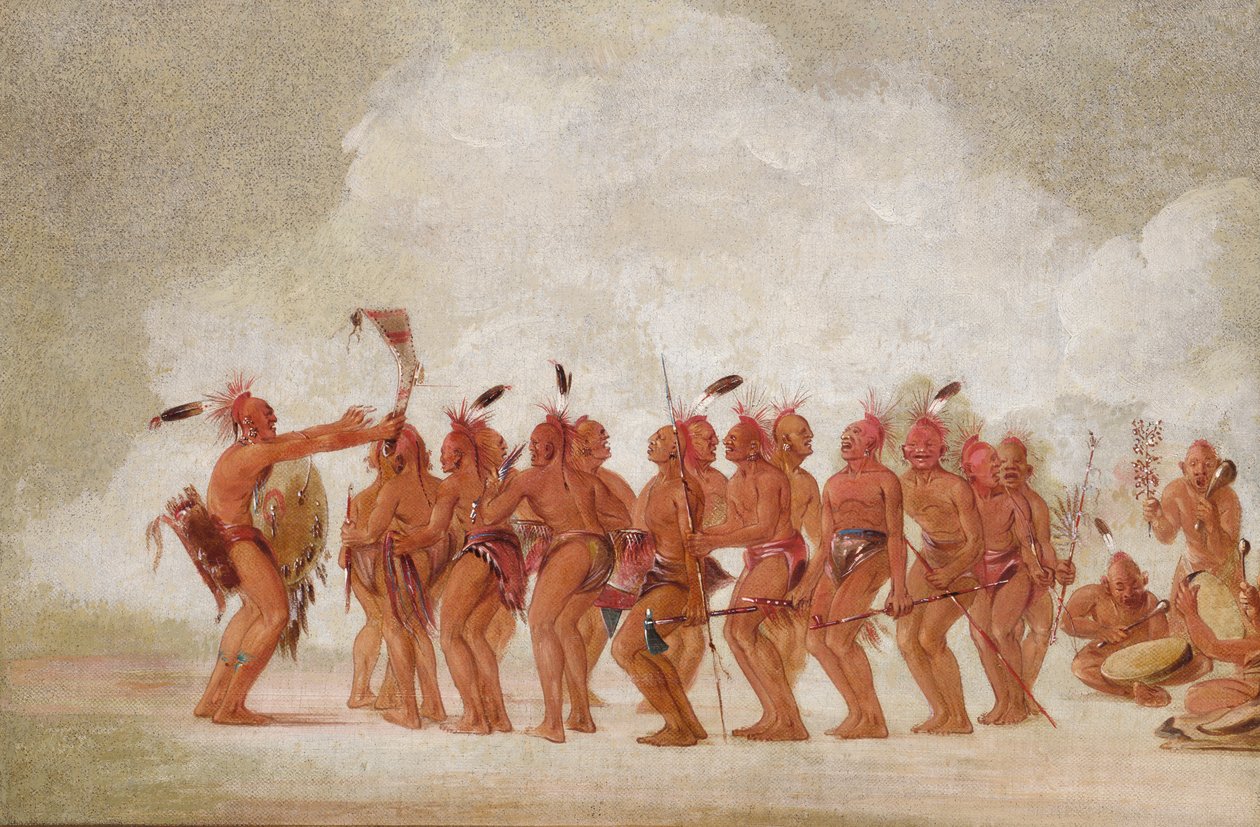 Slavedans, sekk og rev, 1835-1837. av George Catlin