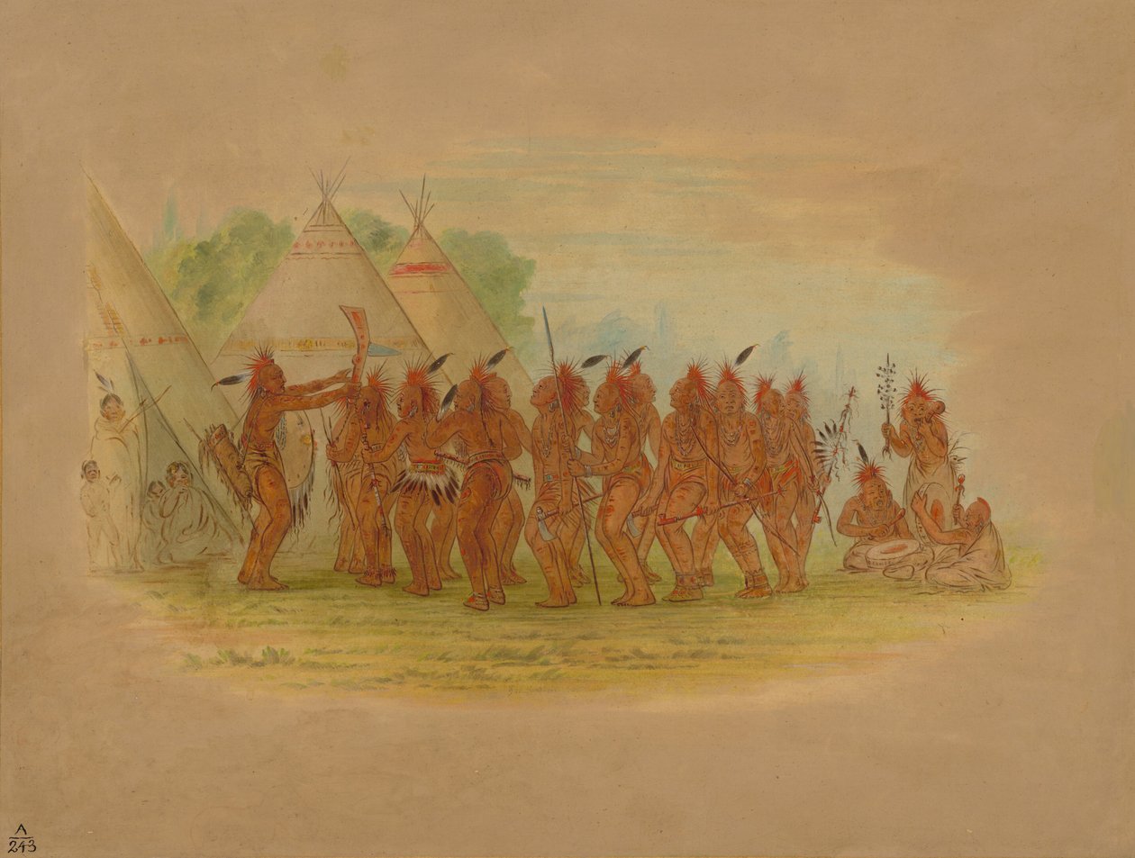 Slaves Dance - Saukie, 1861. av George Catlin