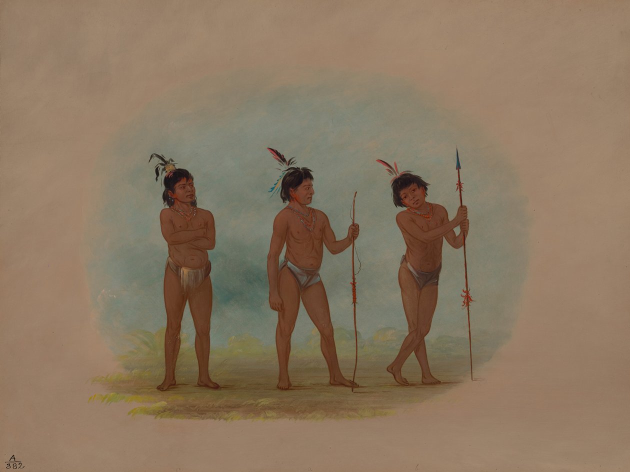 Tre Auca-barn, 18541869. av George Catlin