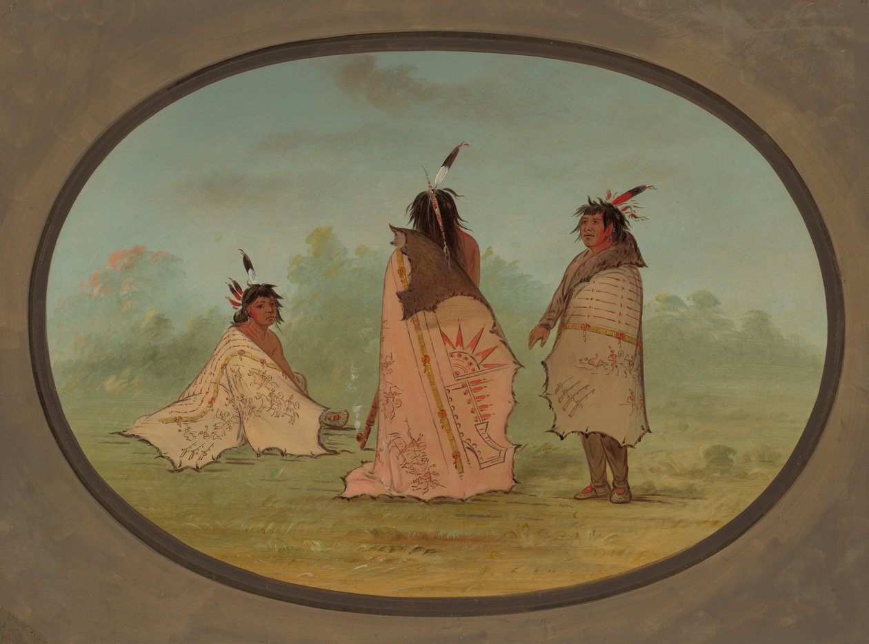 Three Blackfoot Men, 18551869. av George Catlin