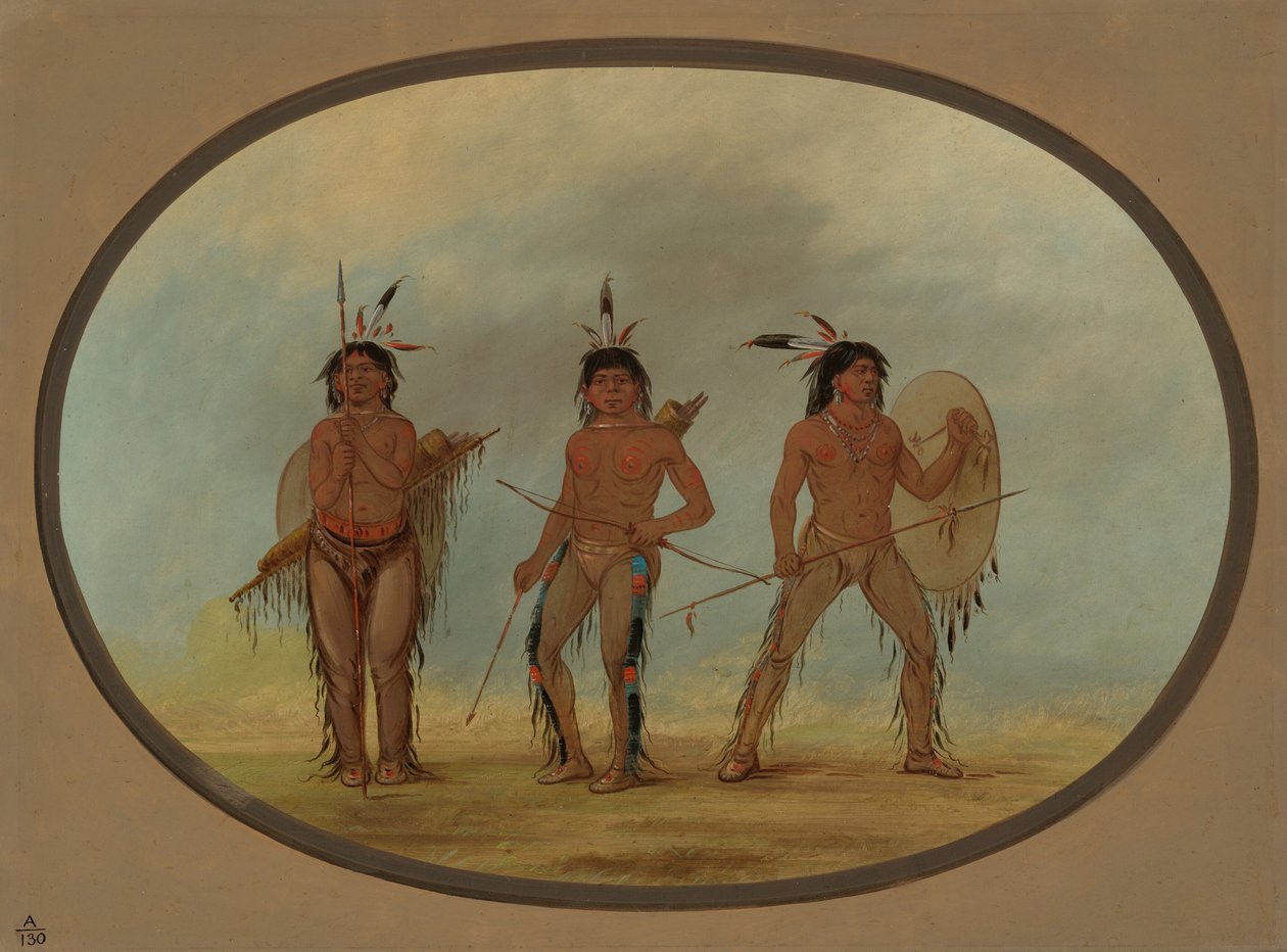 Three Cheyenne Warriors, 18611869. av George Catlin