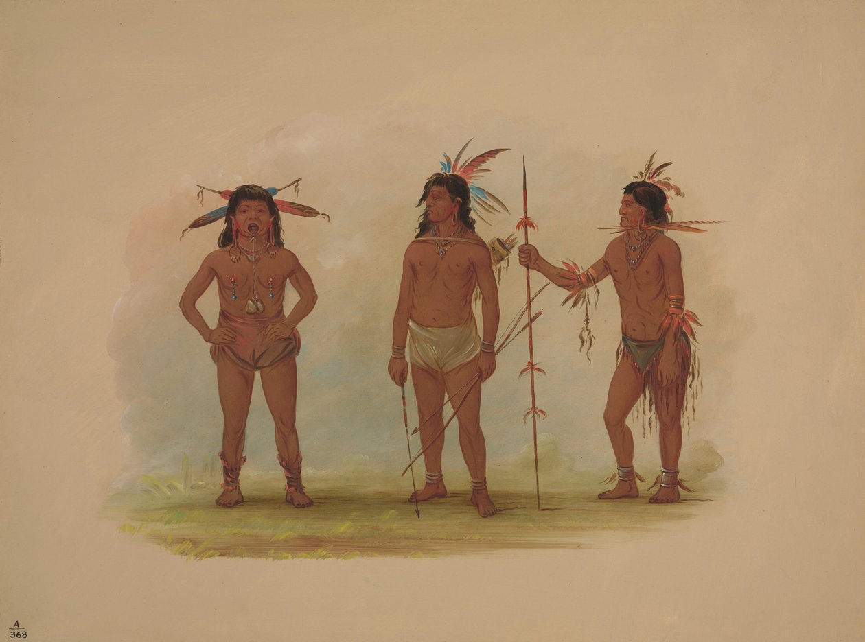 Tre Omagua menn, 18541869. av George Catlin