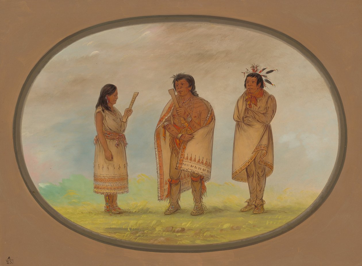 Tre Pottawatomie-indianere, 18611869. av George Catlin