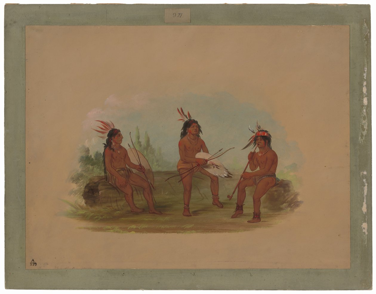 Tre unge Chinook-menn av George Catlin