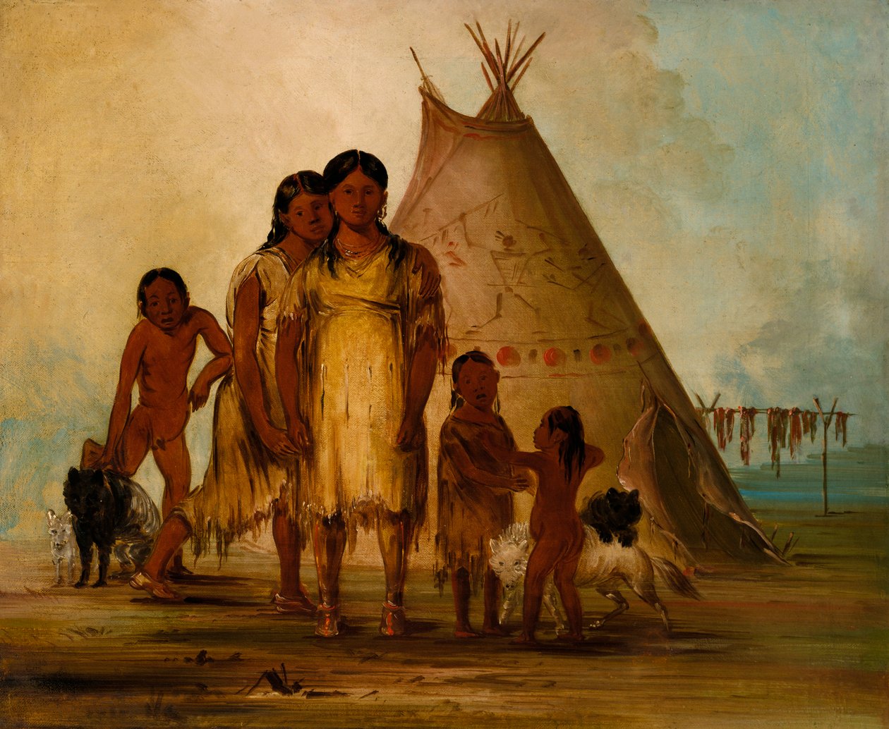 To Comanche-jenter, 1834. av George Catlin