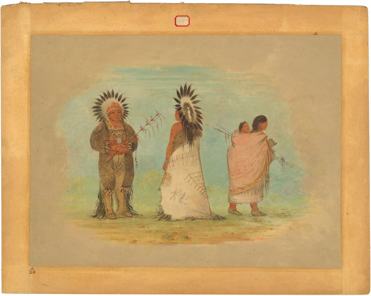 To Ottoe Chiefs og en kvinne av George Catlin