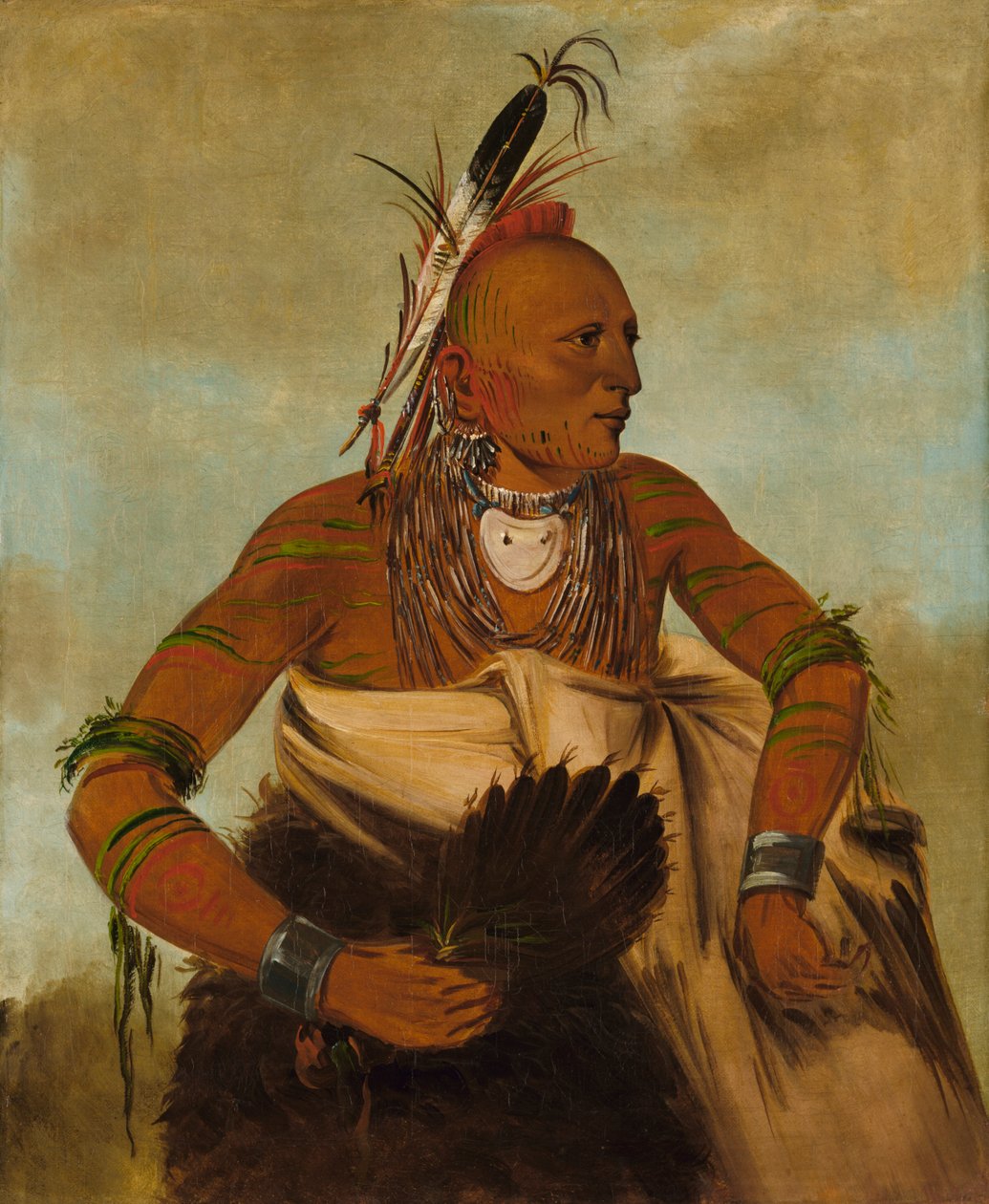 Wa-ho-béck-ee, en kjekk modig, 1834. av George Catlin