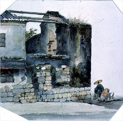 Scene i Macao av George Chinnery