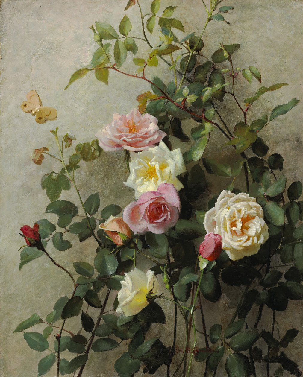 Roser på en vegg, 1877 av George Cochran Lambdin