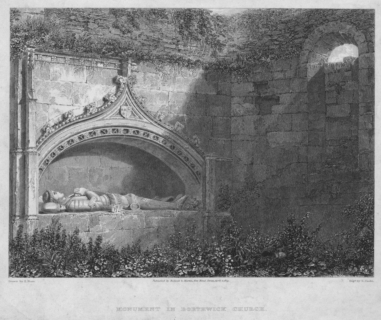 Monument i Borthwick Church, 1819. av George Cooke
