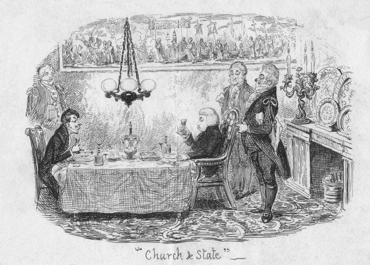 Kirke og stat, 1829 av George Cruikshank