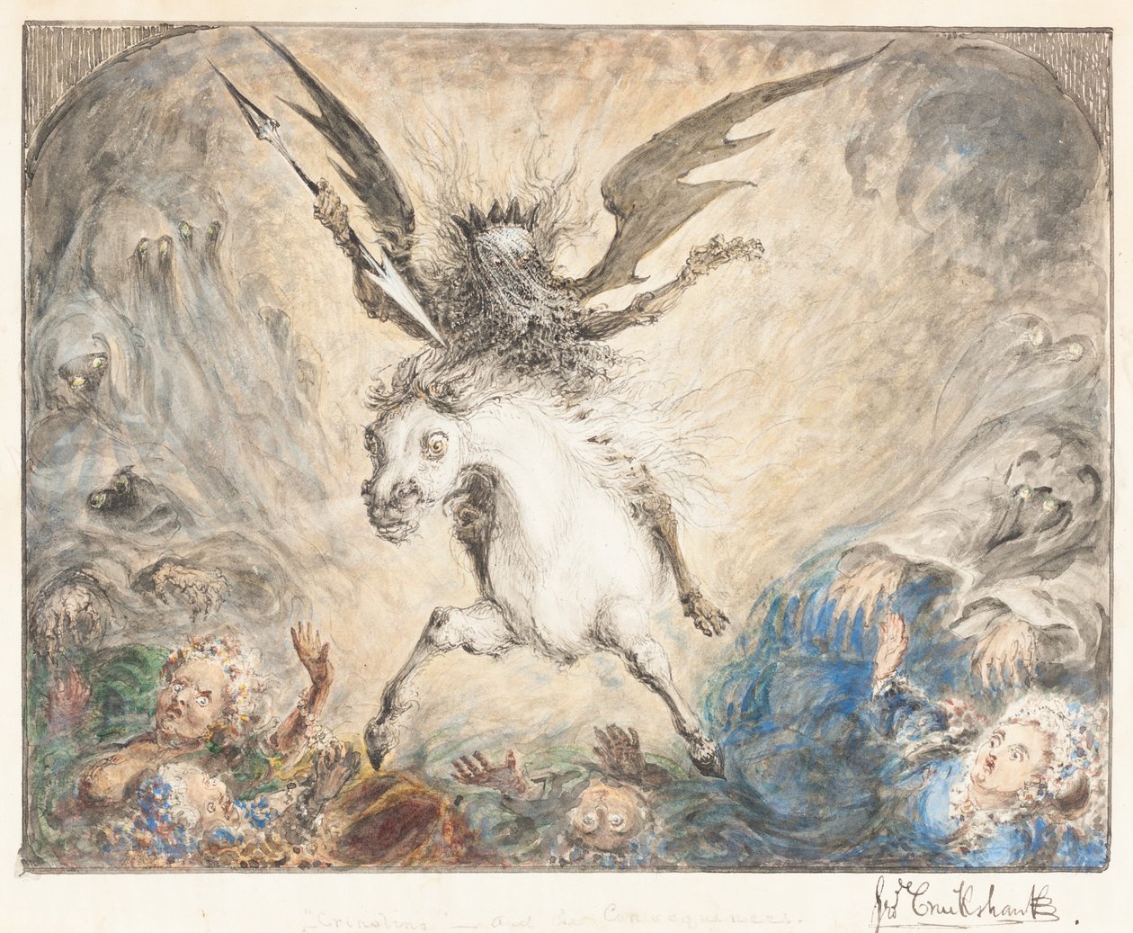 "Crinolina" - og konsekvensene [recto] av George Cruikshank