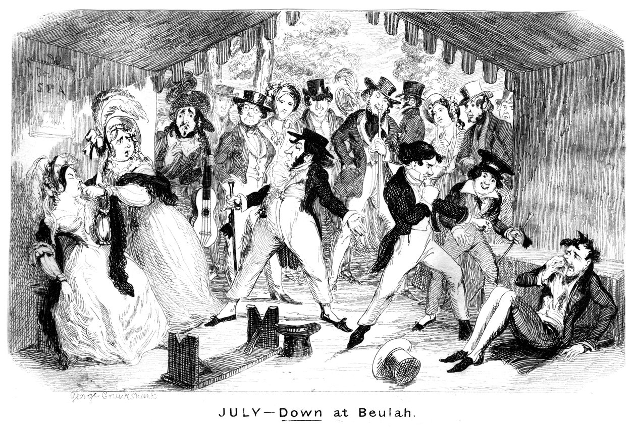 juli - Nede ved Beulah, ca 1840-tallet. av George Cruikshank