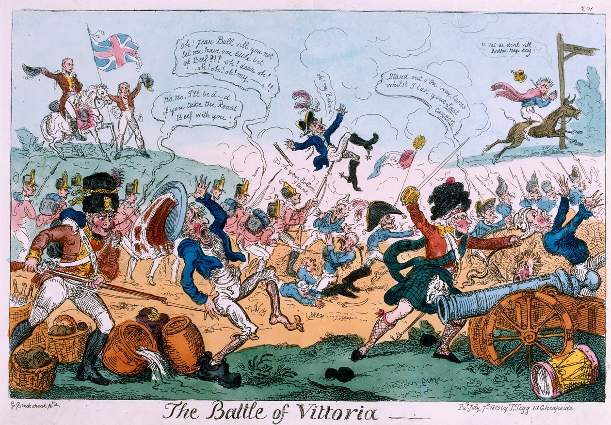 Slaget ved Vittoria av George Cruikshank