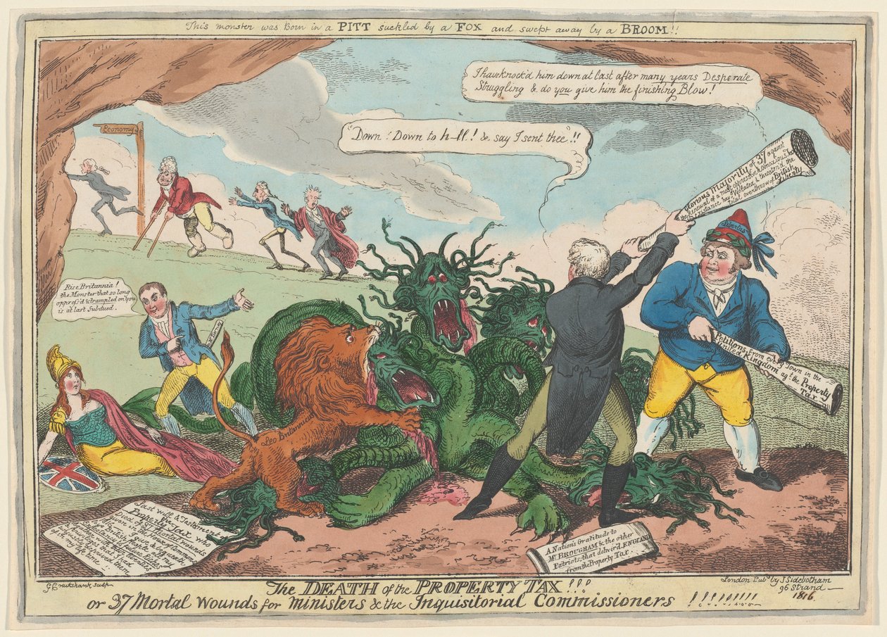 Eiendomsskattens død!!! av George Cruikshank