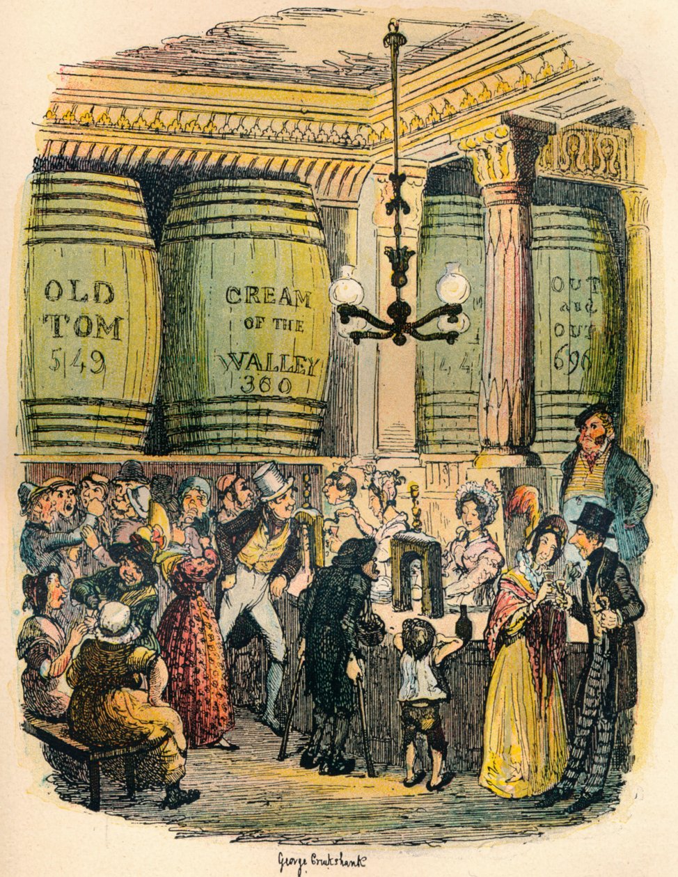 Gin-palasset, ca 1900 av George Cruikshank