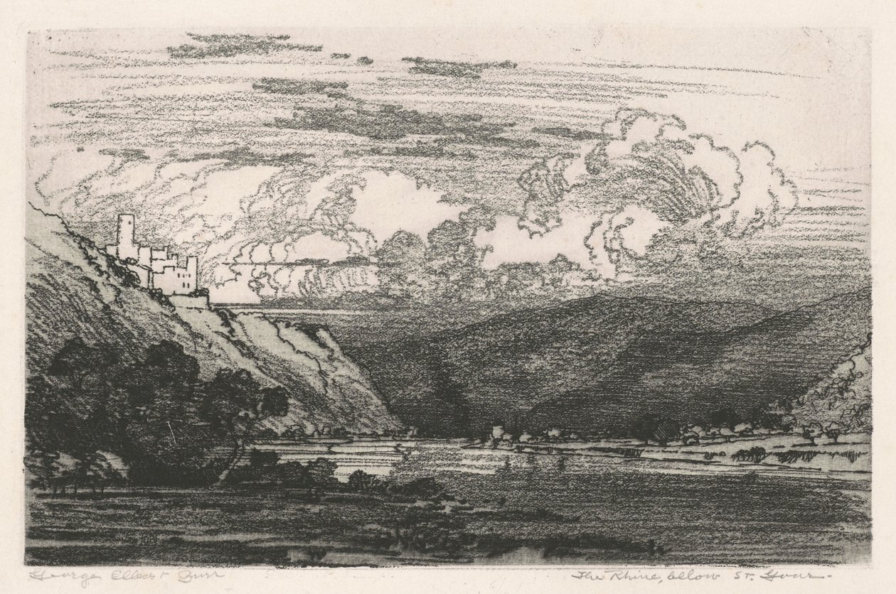 Rhinen, nedenfor St. Goar av George Elbert Burr