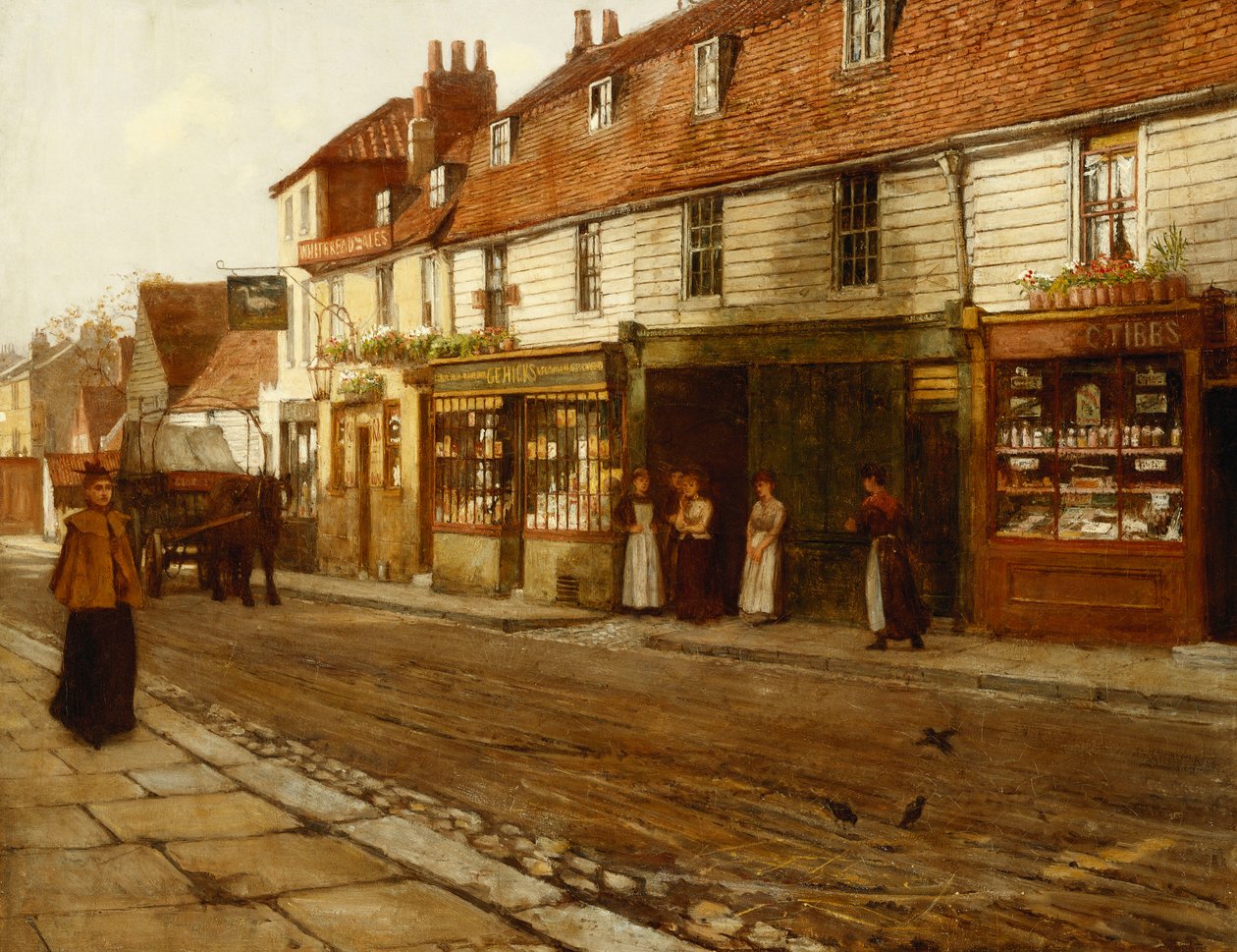 Eltham High Street- 1892, av George Elgar Hicks