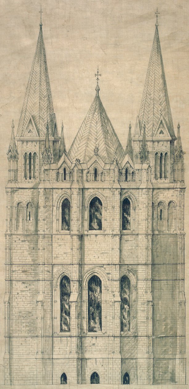 Forhøyning, ca. 1860 (papir) av George Gilbert Scott